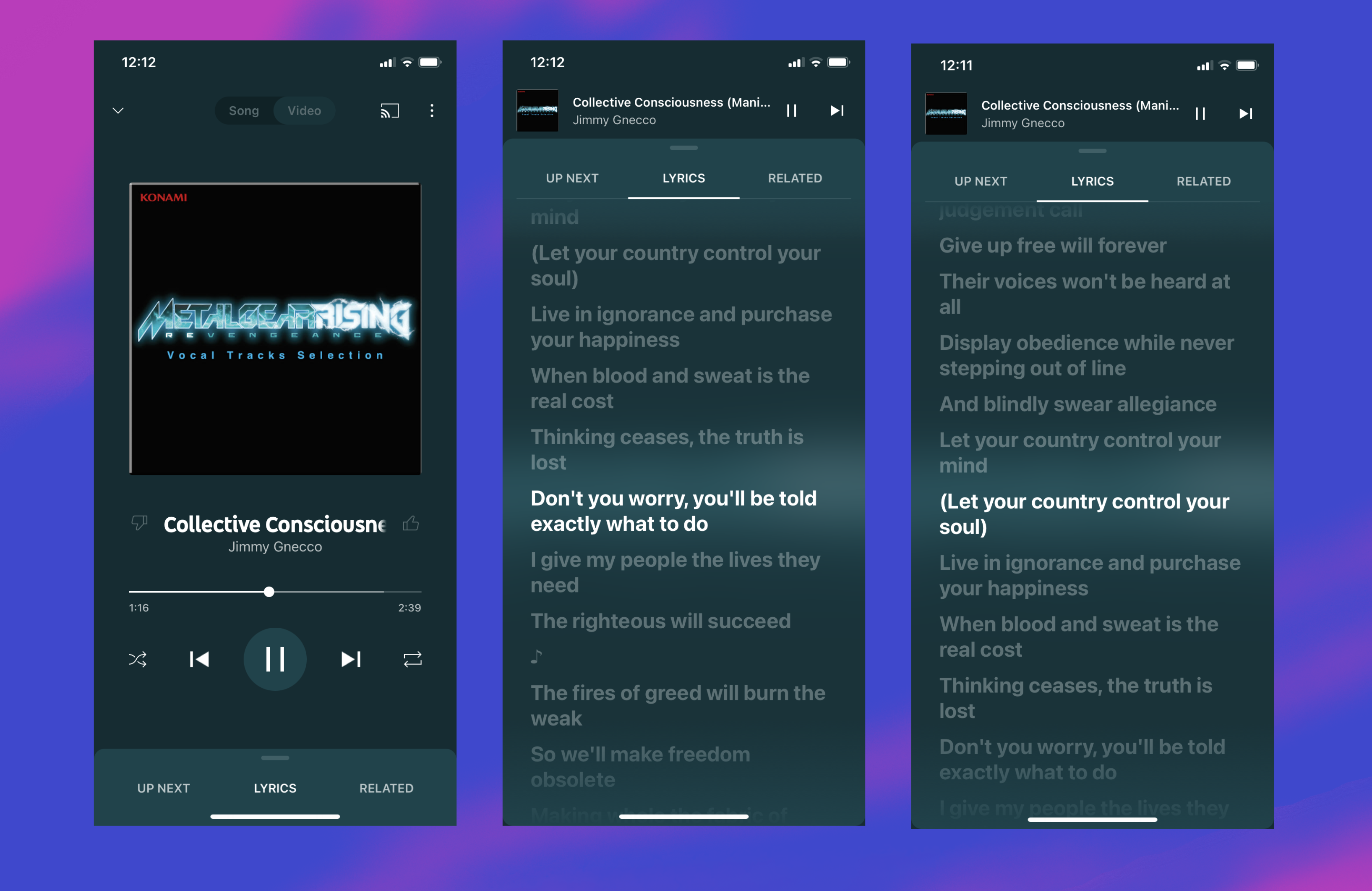 YouTube Music Live Lyrics