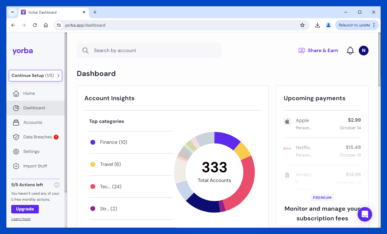Yorba dashboard