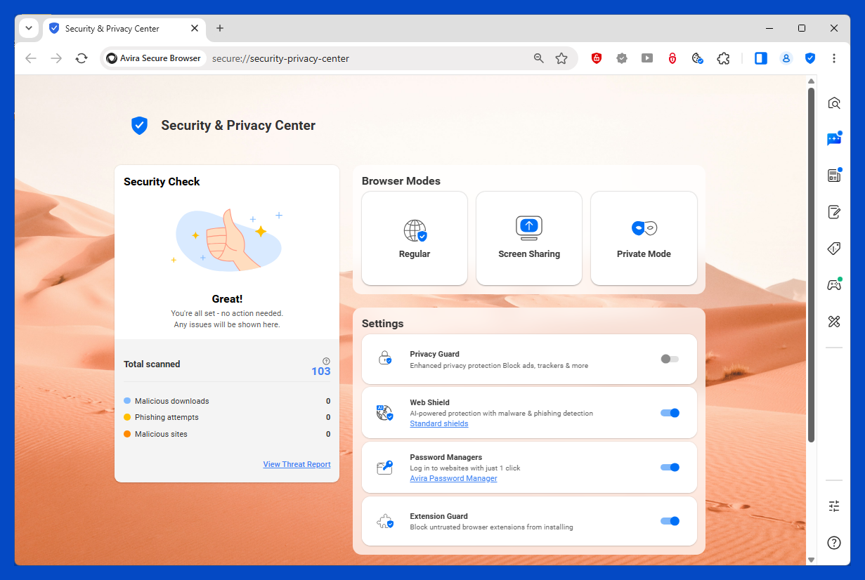 Avira Free Security Secure Browser