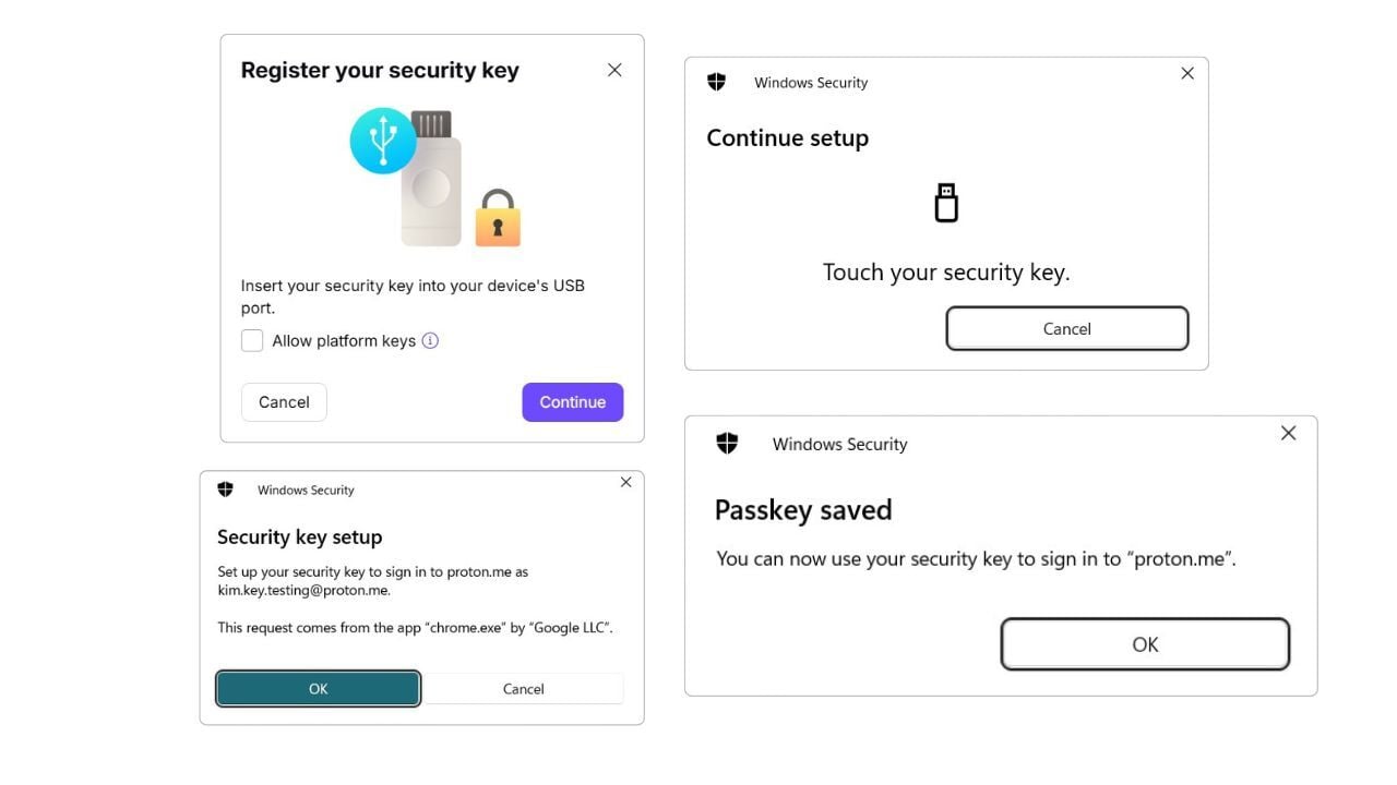 Testing the Security Key C NFC with Proton Mail