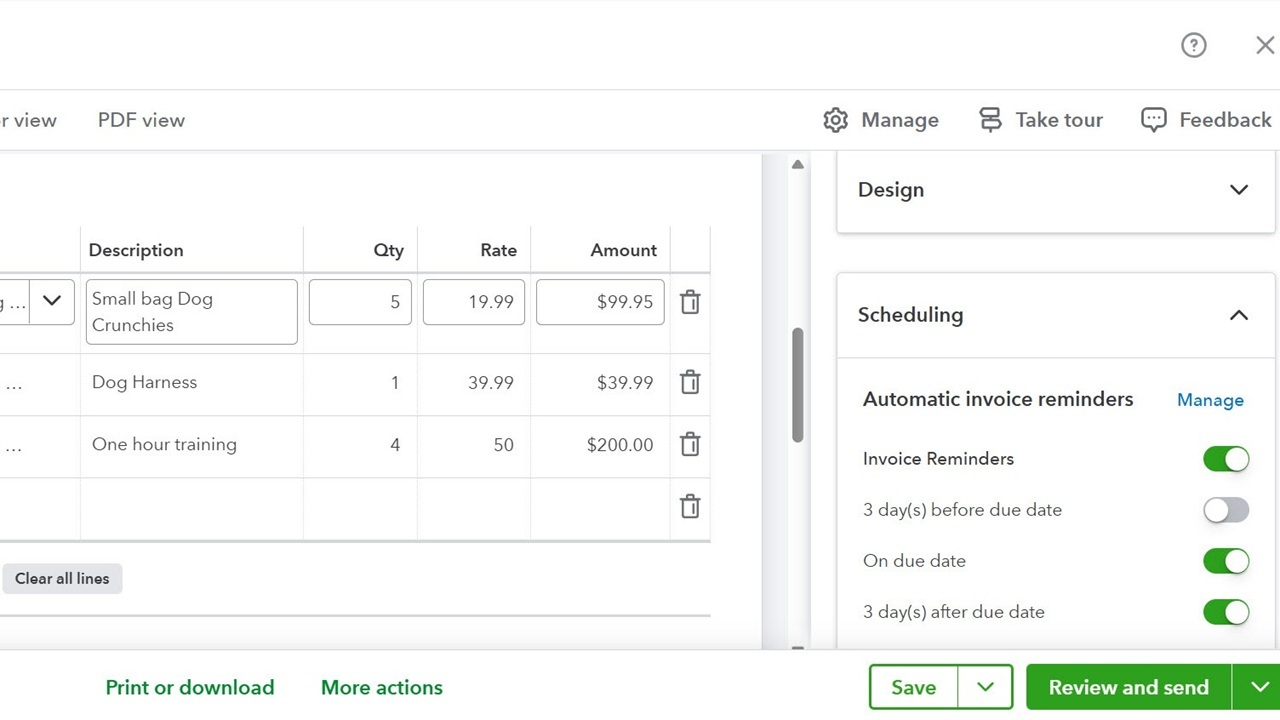 An invoice in Solopreneur