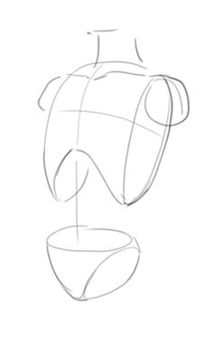 a drawing of a vase with the bottom half turned down and one side facing upward