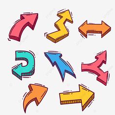 comic colorful direction arrows