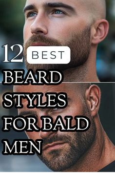 Elevate your grooming game with these 12 beard styles for bald guys. From subtle stubble to bold full beards, find the right match for your style. Click to explore all! Close Shaved Beard Styles, Short Beard With Faded Sides, Beard Shape Side View, Italian Beard Style Bald, Boxed Beard Styles, Tight Beard Styles, Short Beards, Beards For Men, Close Beard Styles