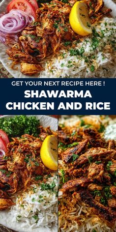 Middle-Eastern flavors, marinated chicken, basmati rice, homemade shawarma, weeknight dinner, flavorful dish