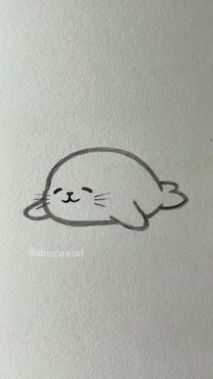 a drawing of a cat laying down with its eyes closed