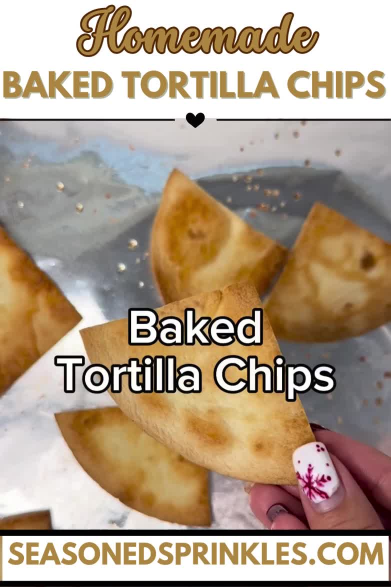This contains: a video of making homemade baked tortilla chips