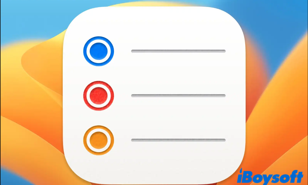 macOS Ventura Reminders