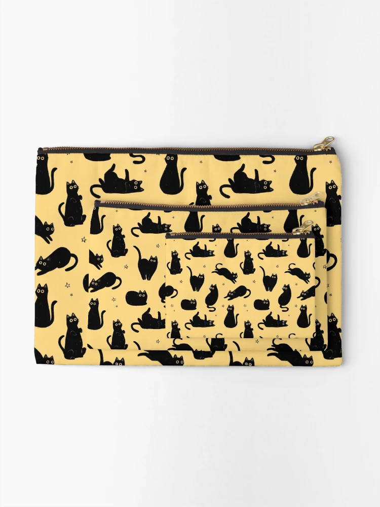 Imagen 2 de 4, Bolsos de mano con la obra patrón de gato negro, diseñada y vendida por deboracabral.