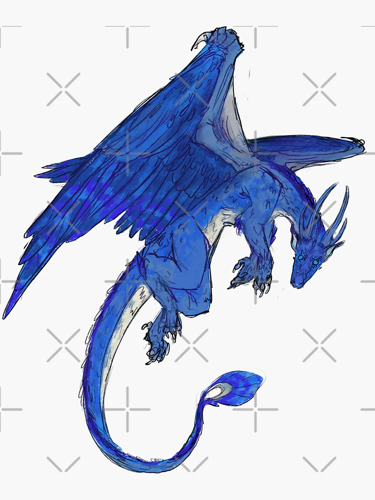 Aperçu 3 sur 3. Sticker avec l'œuvre Dragon Saphira créée et vendue par PhoebeSoleil.