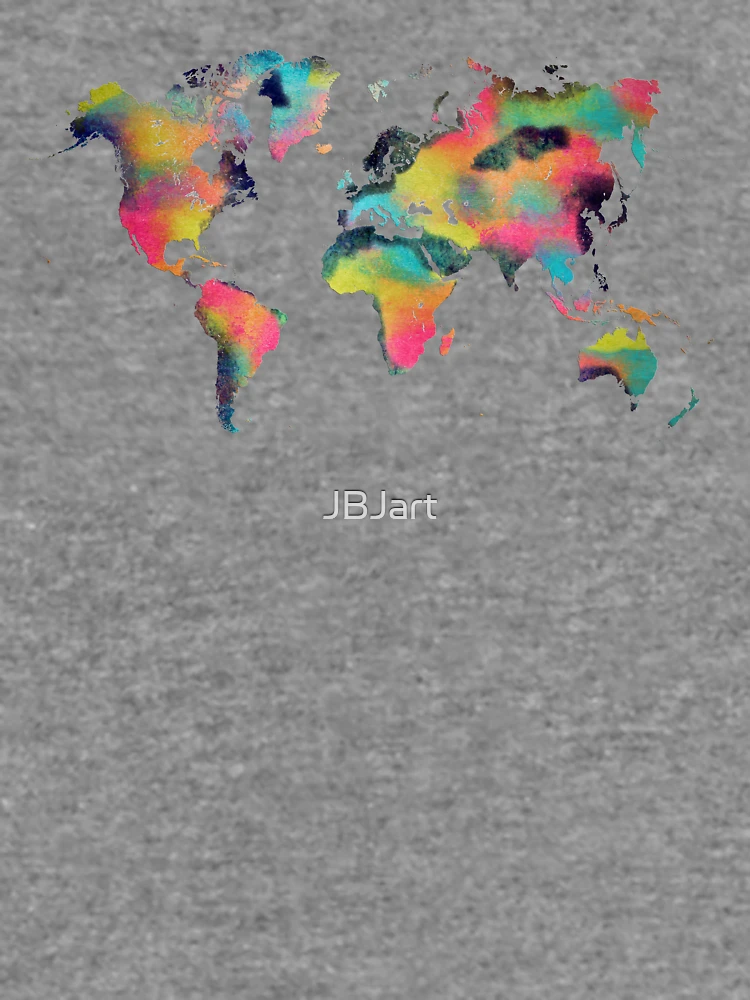 Thumbnail 6 of 6, Lightweight Sweatshirt, World map 4 designed and sold by JBJart.