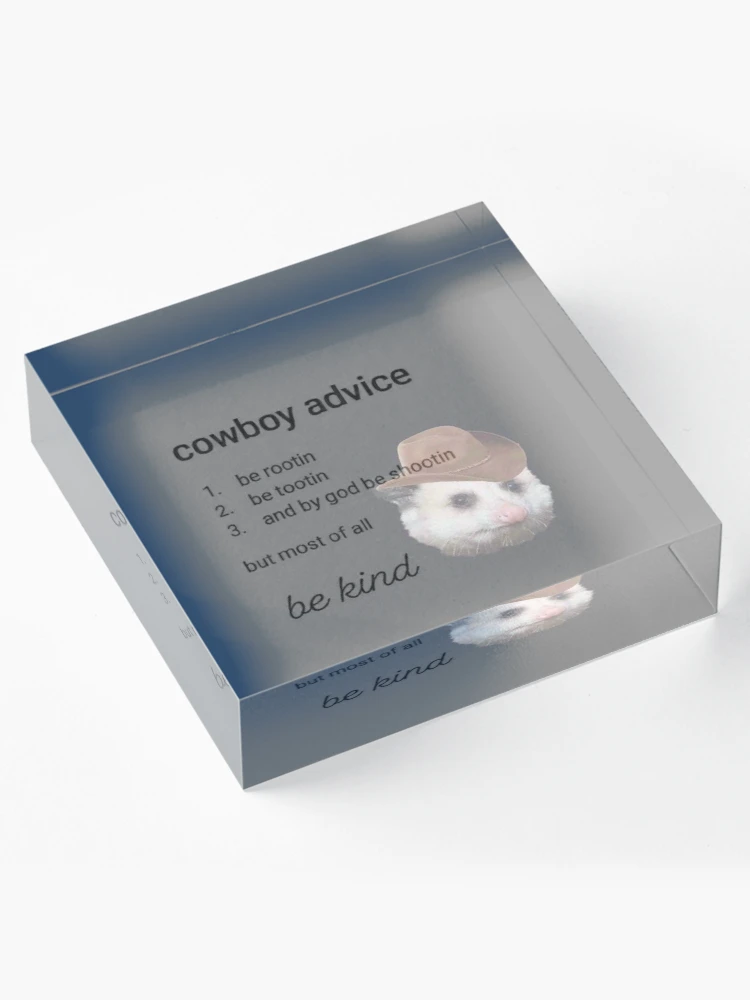 Imagen 4 de 5, Bloque acrílico con la obra consejo de vaquero, diseñada y vendida por milkymintshoppe.