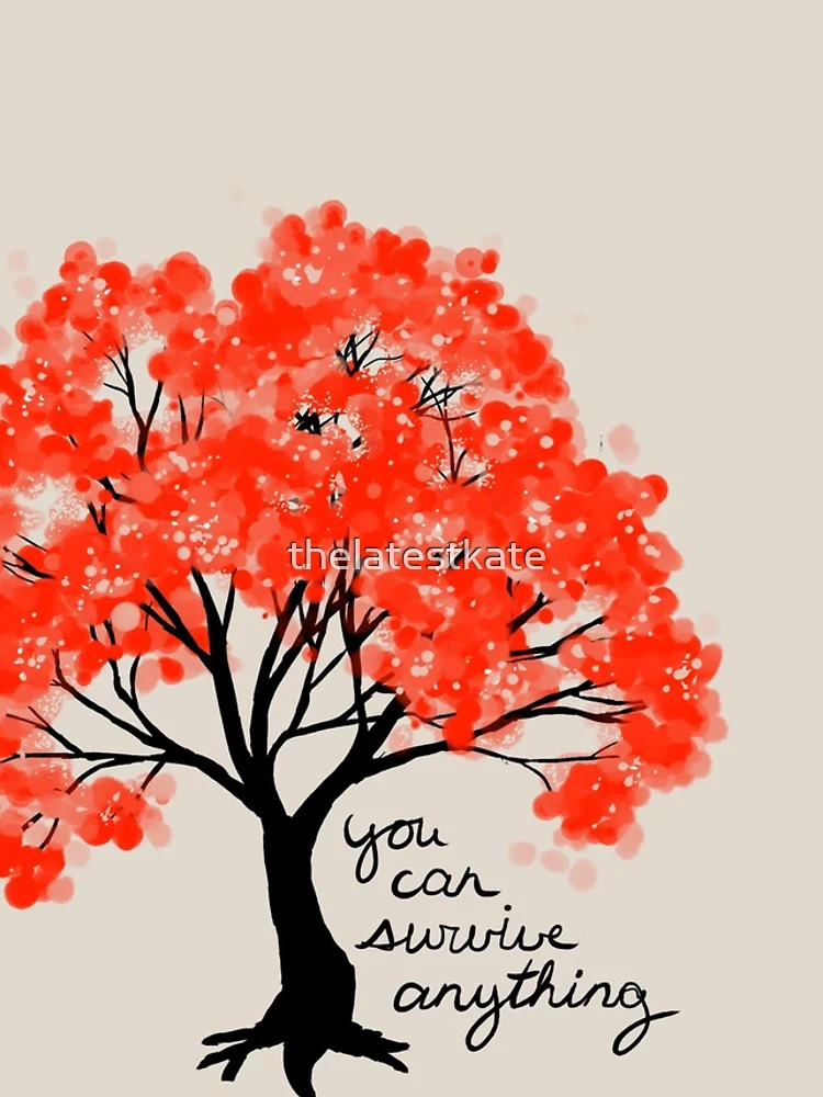 Thumbnail 4 of 4, iPhone Case, "You Can Survive Anything" Tree designed and sold by thelatestkate.