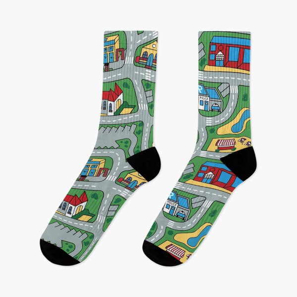 Artikelvorschau, Car City Carpet Road Teppich 90er Jahre nostalgisches Spielzeug entworfen und verkauft von pixlpizza.