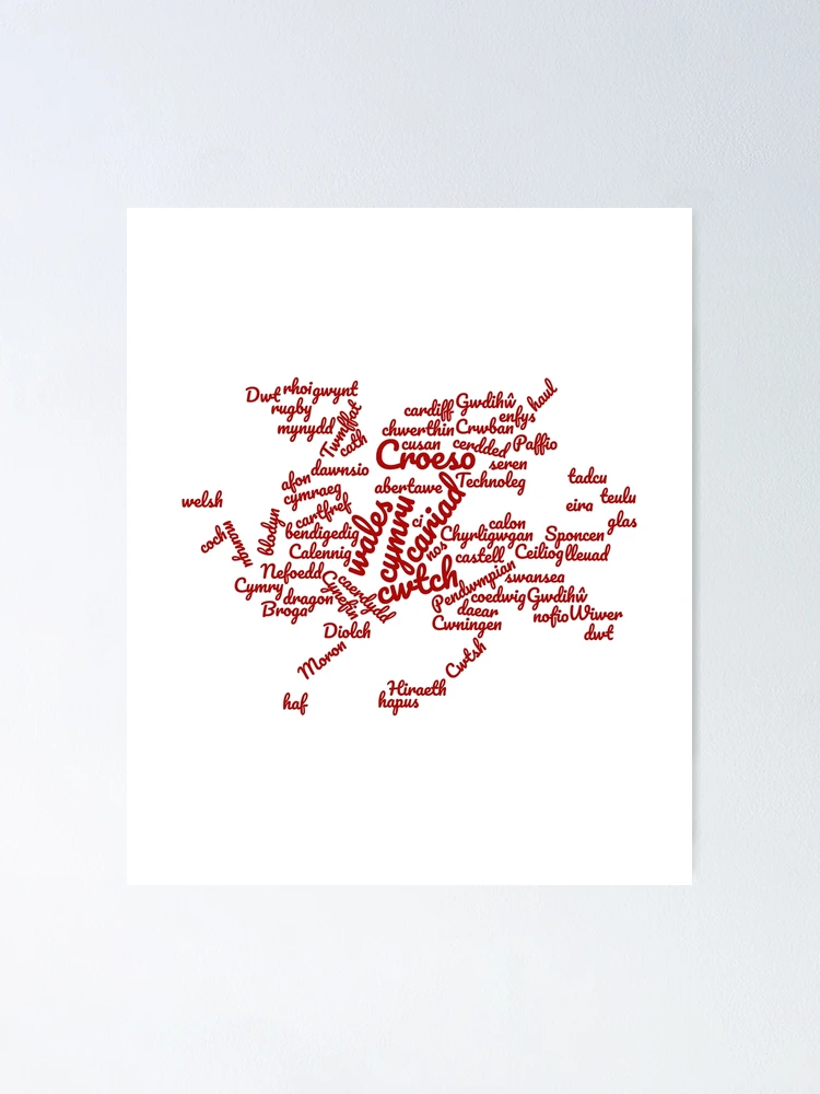 Thumbnail 1 of 3, Poster, Welsh Dragon Word Cloud designed and sold by juvajay.