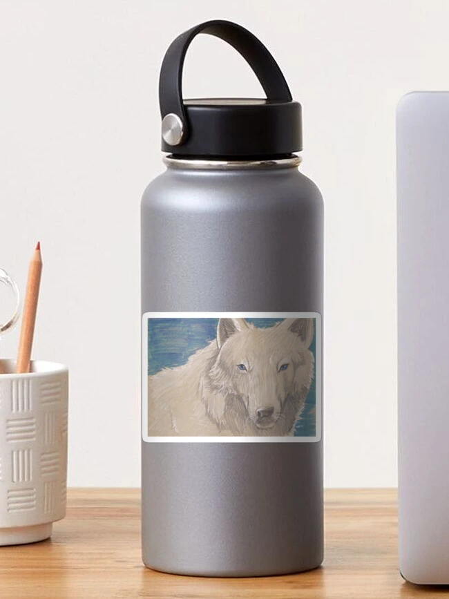 Aperçu 1 sur 3. Sticker avec l'œuvre Loup arctique créée et vendue par Amber Opphile.