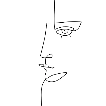 Artwork thumbnail, Abstract Face II - Line Art by TheRedFinch