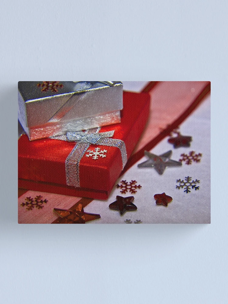Thumbnail 1 of 3, Canvas Print, Red Xmas Stars designed and sold by Denise Abé.