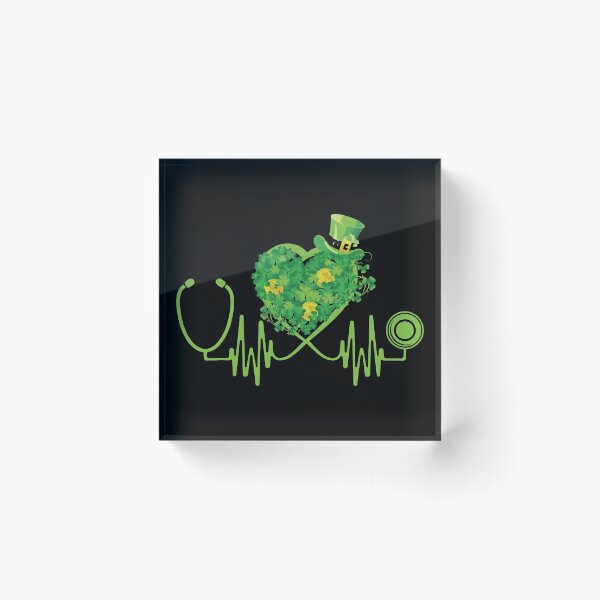 Item preview, Enfermera Estetoscopio Trébol Irlandés St Patricks Day designed and sold by WanitaDesign.
