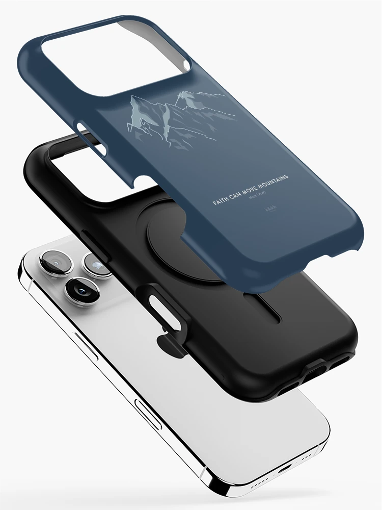 Thumbnail 2 of 4, iPhone Case, Mountains – Christian Design (Blue) designed and sold by Infaith-designs.