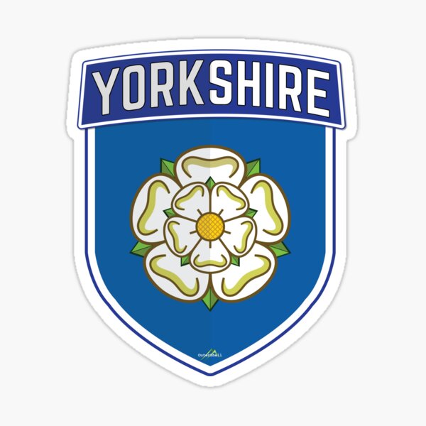Artikelvorschau, YORKSHIRE County Shield Weiße Rose von York England Aufkleber Stil 1 entworfen und verkauft von OuterShellUK.