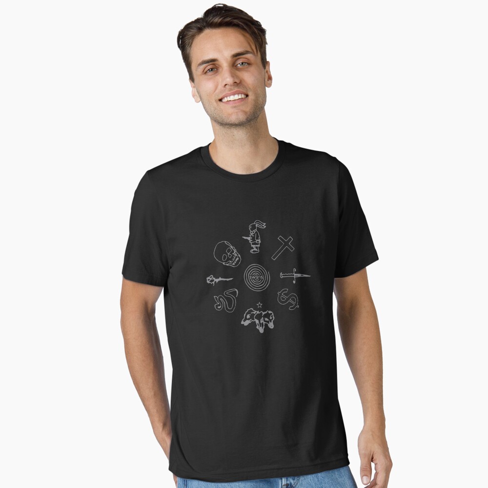 Vista previa del artículo con la obra «Camiseta esencial», diseñado y vendido por Saving Grace Records.