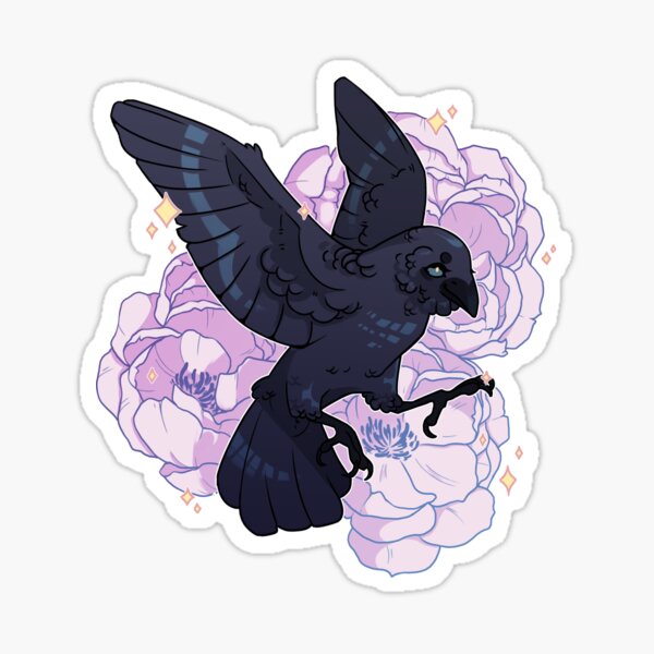 Aperçu de l'œuvre Fleur d'oiseau - Corbeau pivoine créée et vendue par Clericcrow.