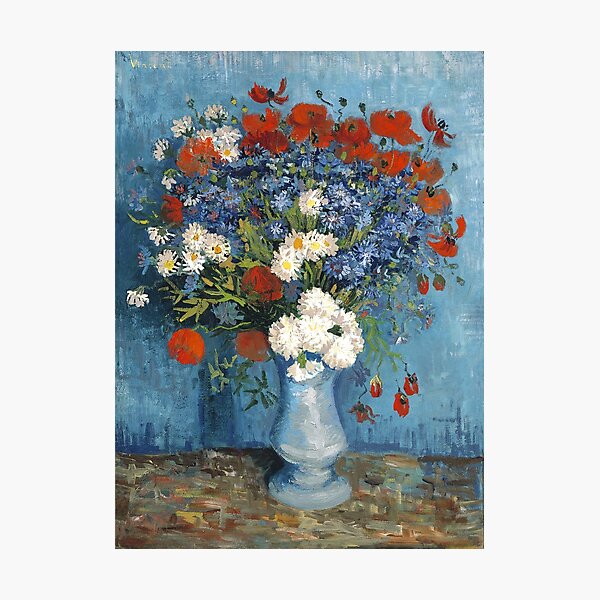 Artikelvorschau, Vincent Van Gogh Vase mit Kornblumen und Mohn entworfen und verkauft von Fine Artworks.