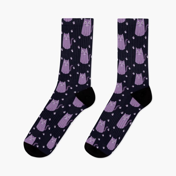 Item preview, Cute Purple Cat and Paw Prints designed and sold by madtoyman.