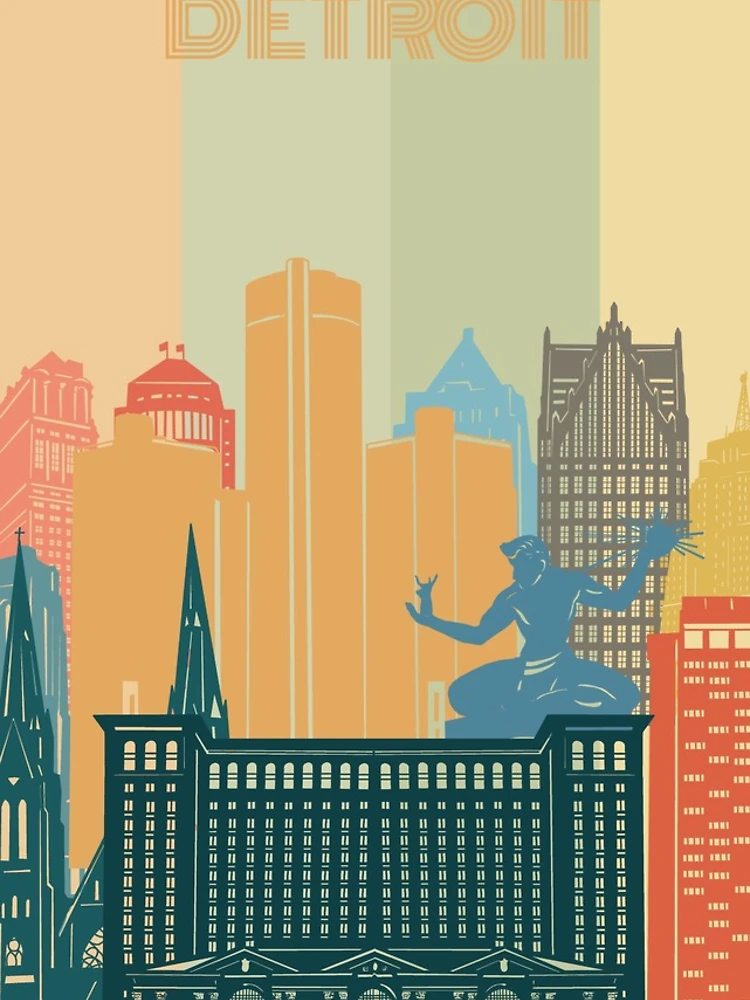 Imagen 4 de 4, Funda de iPhone con la obra horizonte de Detroit, diseñada y vendida por BekimART2.