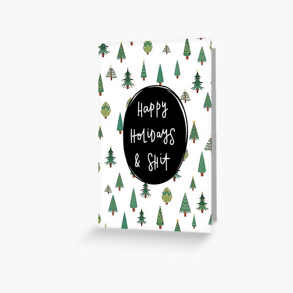 Aperçu de l'œuvre Carte de Noël drôle. Rude Holiday Card. Carte de Noël effronté. Cartes de Noël inappropriées. Humour de Noël. Joyeuses fêtes et merde créée et vendue par itslilpeanut.