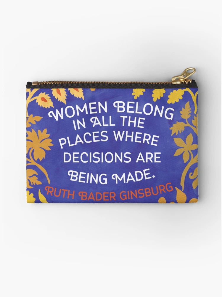Imagen 1 de 4, Bolsos de mano con la obra Las mujeres pertenecen a todos los lugares donde se toman decisiones, Ruth Bader Ginsburg, diseñada y vendida por fabfeminist.