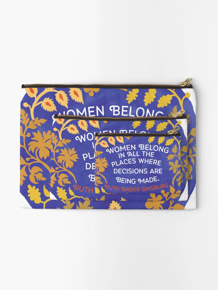 Imagen 2 de 4, Bolsos de mano con la obra Las mujeres pertenecen a todos los lugares donde se toman decisiones, Ruth Bader Ginsburg, diseñada y vendida por fabfeminist.