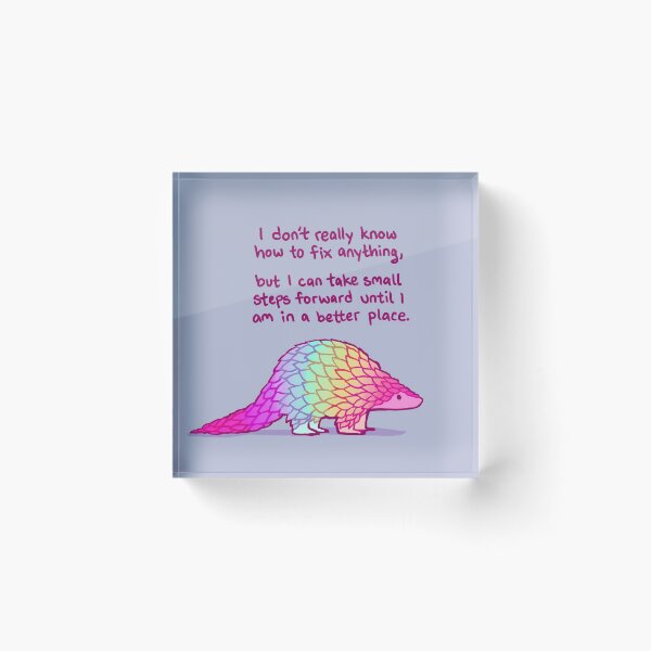 Item preview, "I Can Take Small Steps" Rainbow Pangolin designed and sold by thelatestkate.