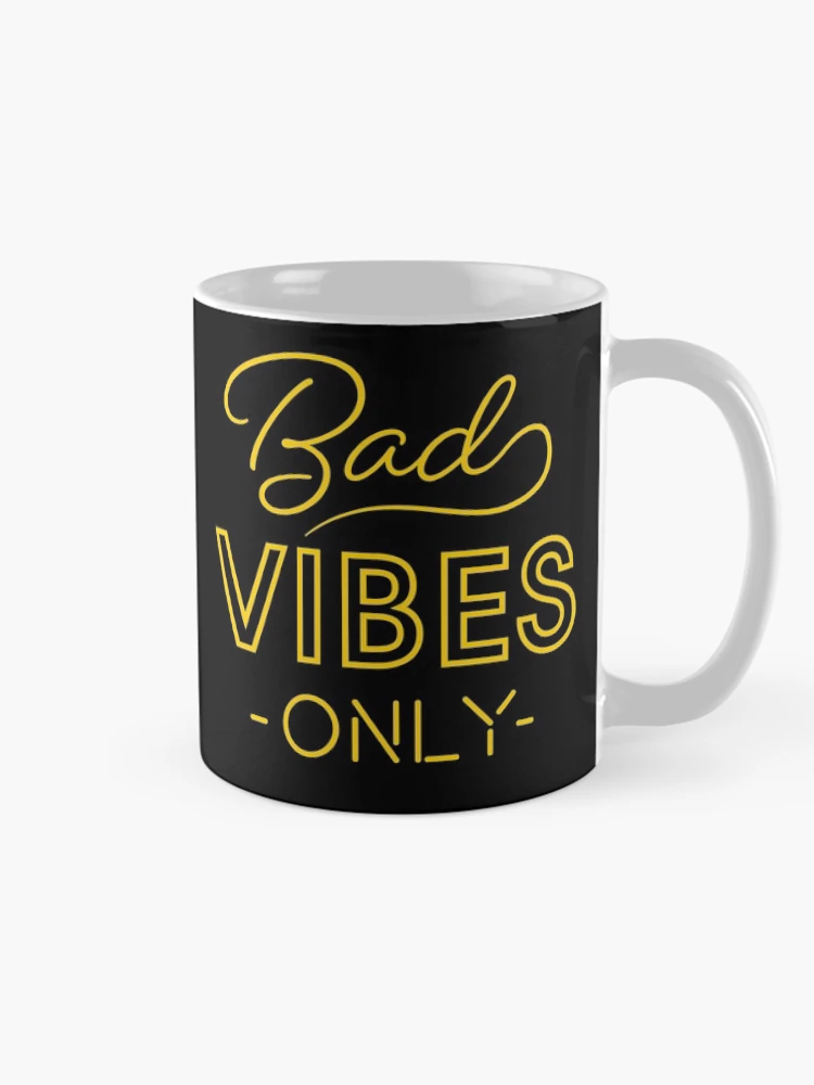 Thumbnail 3 of 6, Coffee Mug, Bad Vibes Only - Yellow designed and sold by consolecadet.