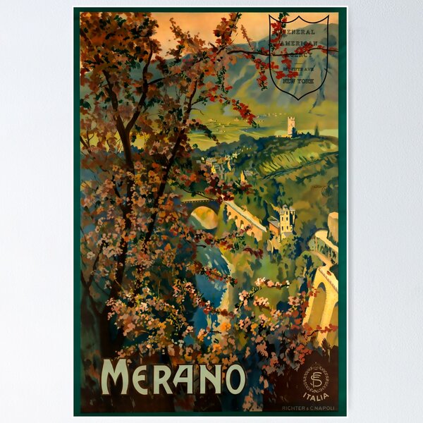 Aperçu de l'œuvre Merano affiche vintage créée et vendue par stickart-marek.