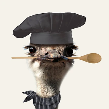Artwork thumbnail, Chef Ostrich by Señor Spencer