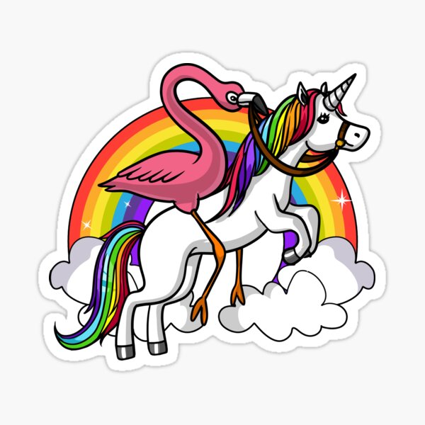 Item preview, Unicornio montando pájaro flamenco designed and sold by underheaven.