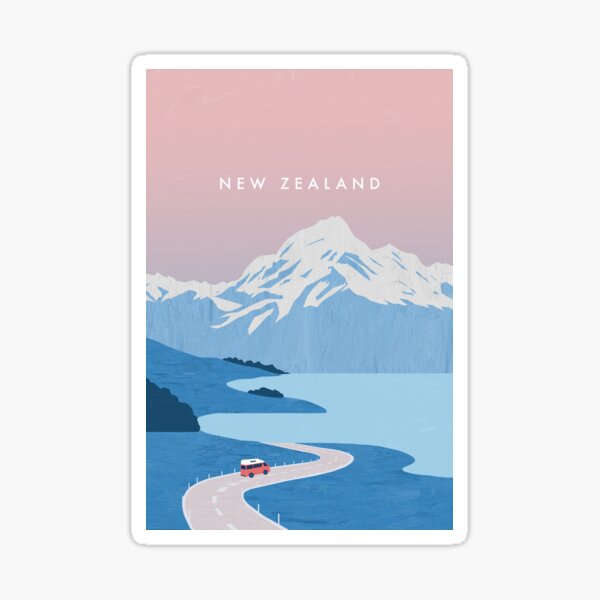 Aperçu de l'œuvre Affiche de voyage en Nouvelle-Zélande créée et vendue par katinkareinke.
