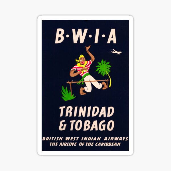 Item preview, Trinidad and Tobago vintage travel poster designed and sold by stickart-marek.