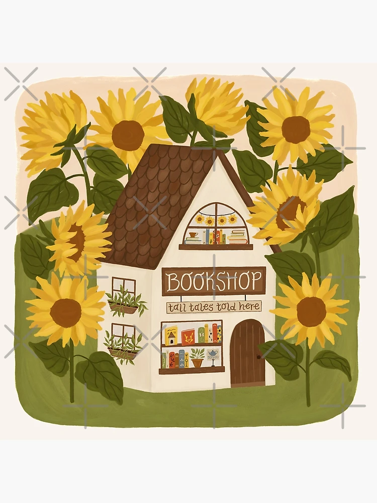 Aperçu 2 sur 2. Impression rigide avec l'œuvre Librairie tournesol créée et vendue par ohjessmarie.