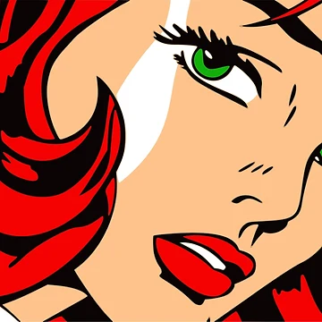 Artwork thumbnail, Comic Girl Red Head Pop-Art by Nance929