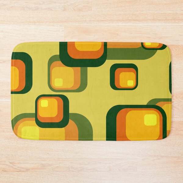 Artikelvorschau, Geometrisches Design Vintage Retro Quadrate grün orange gelb entworfen und verkauft von Move-Art.
