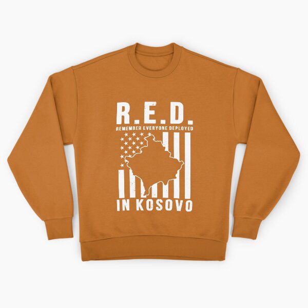 Aperçu de l'œuvre Souvenez-vous de tout le monde déployé (R.E.D. vendredi) au Kosovo créée et vendue par Gold Wings Tees.