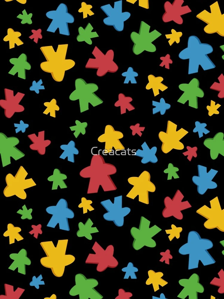 Thumbnail 4 of 4, Samsung Galaxy Phone Case, Board Game Meeple Pattern (black) designed and sold by Creacats.