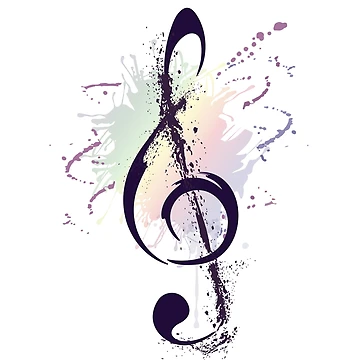 Artwork thumbnail, Treble Clef on Watercolor Splash by WisdomInspired