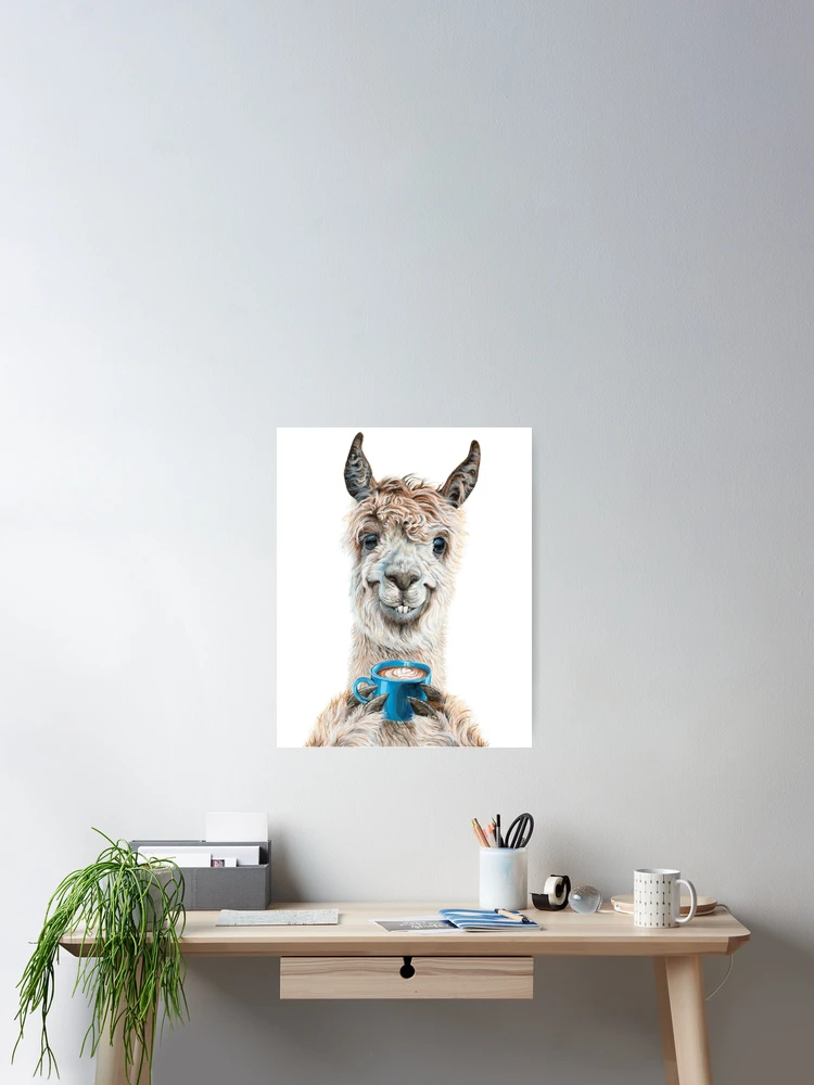 Thumbnail 2 of 3, Poster, Llama Latte designed and sold by HollySimental.