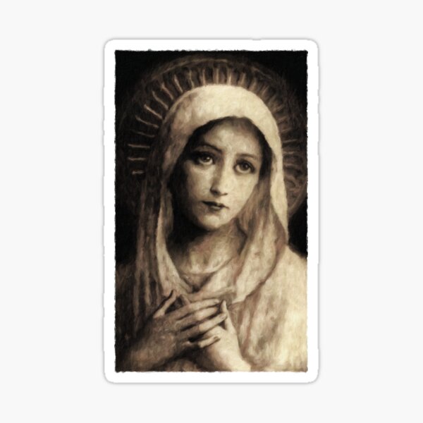 Aperçu de l'œuvre Peinture ancienne de la Vierge Marie créée et vendue par Beltschazar.