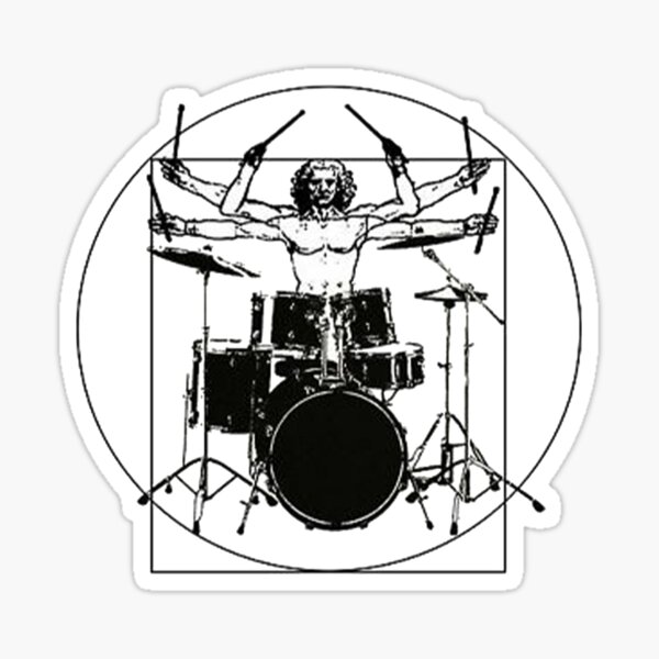 Artikelvorschau, Vitruvian Drummer Design, Schlagzeuger Geschenk entworfen und verkauft von ihardalov.