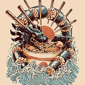Artwork thumbnail, Dragon Sushi Ramen by Ilustrata®